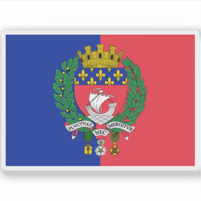 Pegatina Bandera de París, Francia (Anverso)