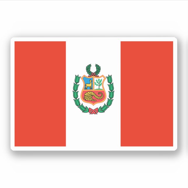 Pegatina Bandera de Perú (Anverso)