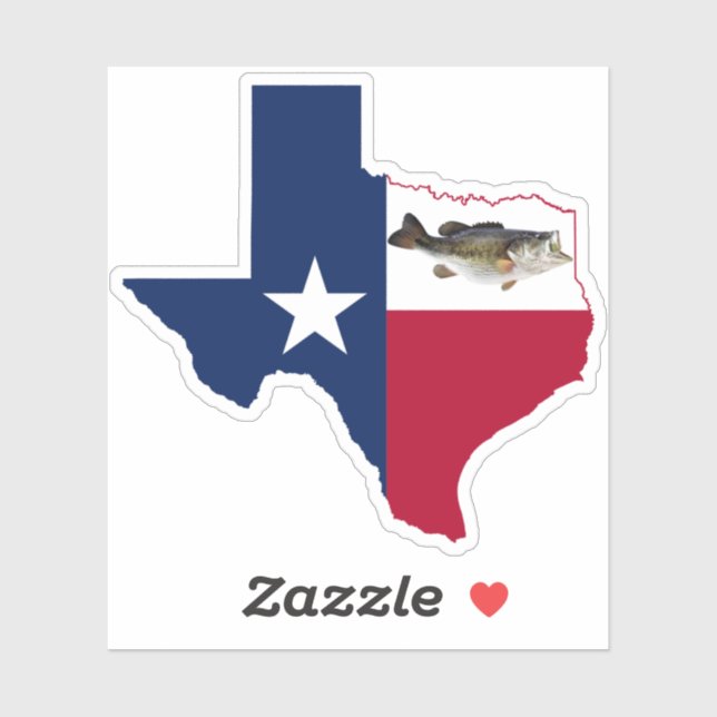Pegatina Bandera de Pesca de Texas Bass (Hoja)