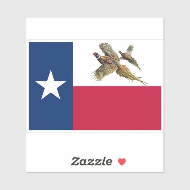 Pegatina Bandera de Pheasant de Texas (Hoja)