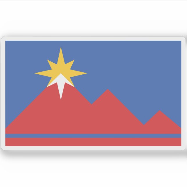 Pegatina Bandera de Pocatello, Idaho (Anverso)