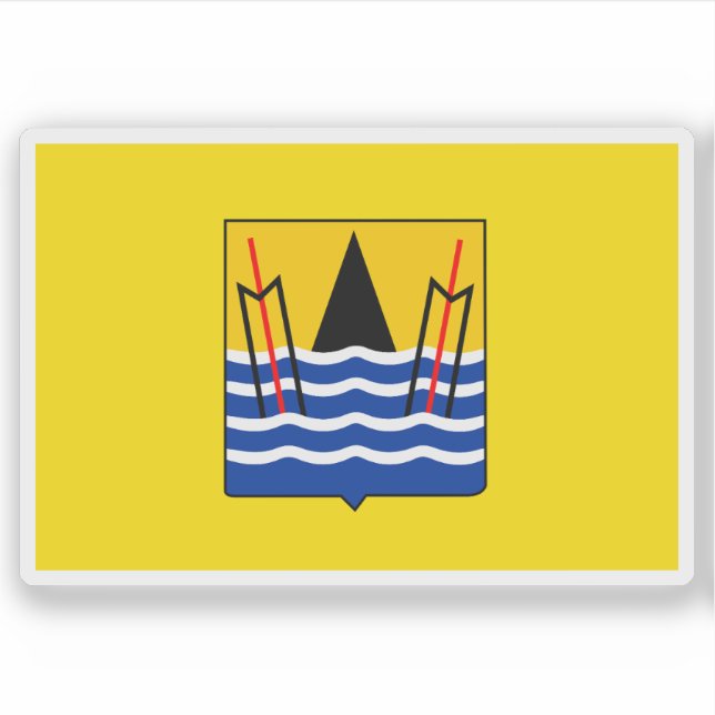 Pegatina Bandera de Pointe-Noire, República del Congo (Anverso)