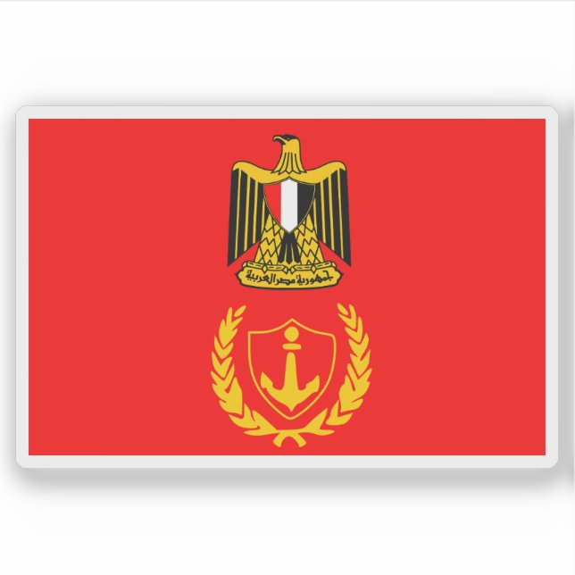 Pegatina Bandera de Port Said (v2), Egipto (Anverso)