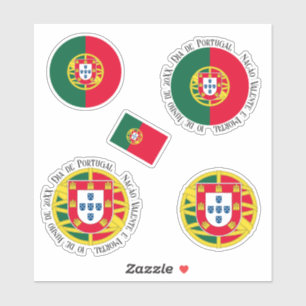Pegatina Bandera de Portugal para el Día de Portugal