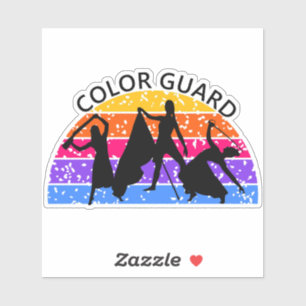 Pegatina Bandera de protección de color con angustia, Rifle