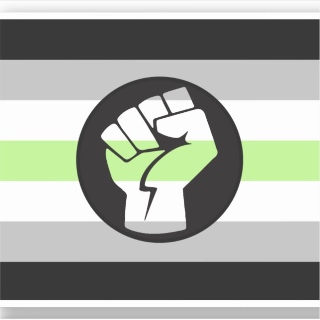 Pegatina Bandera de protesta Agender (Anverso)
