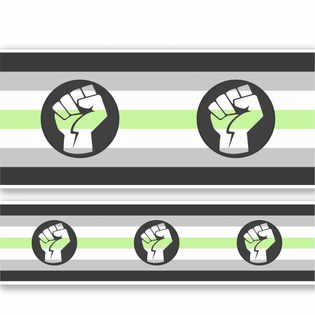 Pegatina Bandera de protesta agénero (Anverso)