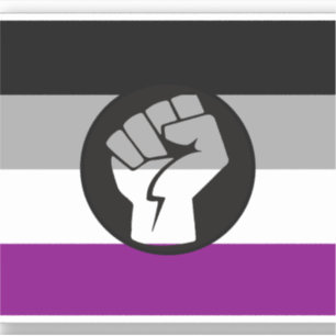 Pegatina Bandera de protesta asexual