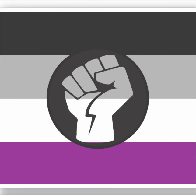 Pegatina Bandera de protesta asexual (Anverso)