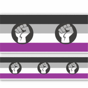 Pegatina Bandera de protesta asexual