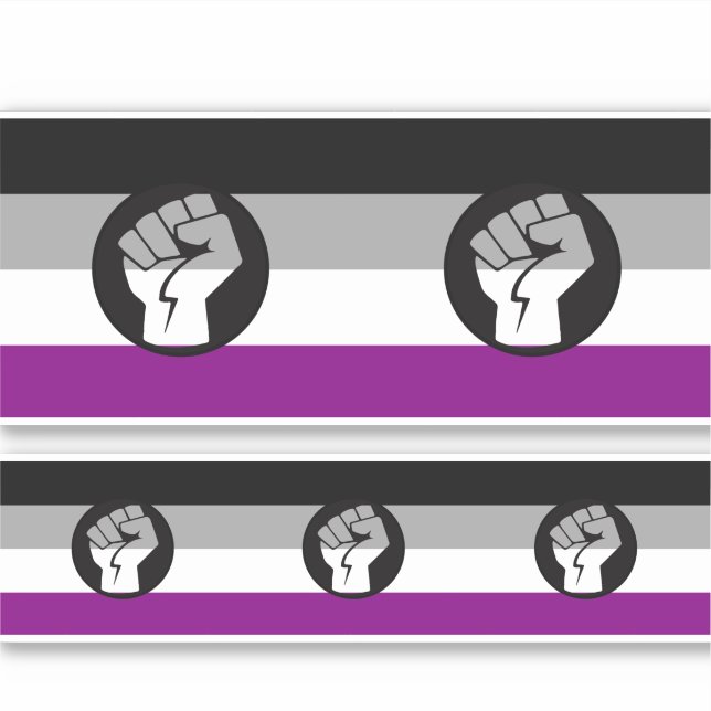 Pegatina Bandera de protesta asexual (Anverso)