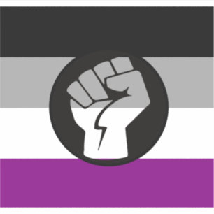 Pegatina Bandera de protesta asexual