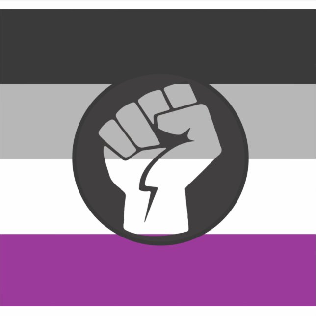 Pegatina Bandera de protesta asexual (Anverso)