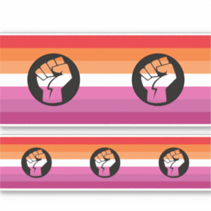 Pegatina Bandera de protesta lésbica
