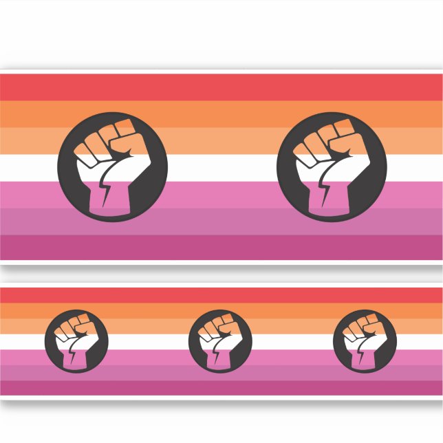 Pegatina Bandera de protesta lésbica (Anverso)
