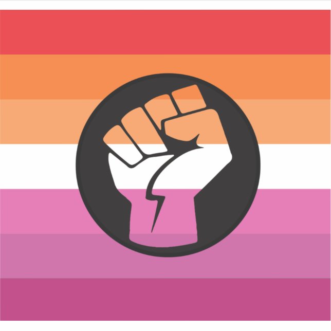 Pegatina Bandera de protesta lésbica (Anverso)