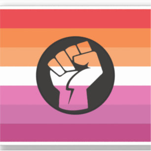 Pegatina Bandera de protesta lésbica