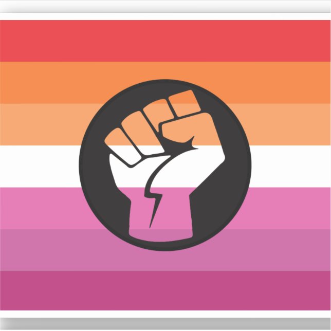 Pegatina Bandera de protesta lésbica (Anverso)