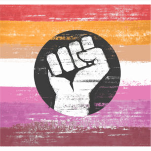 Pegatina Bandera de protesta pintada lesbiana