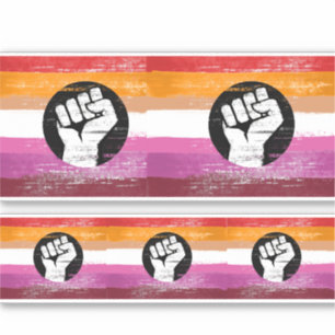 Pegatina Bandera de protesta pintada lesbiana