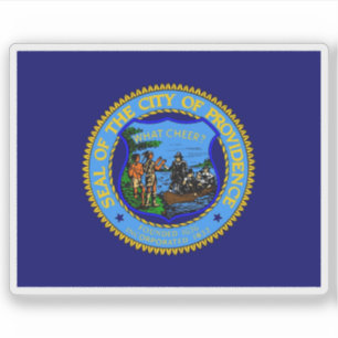 Pegatina Bandera de Providence, Rhode Island, EE. UU.