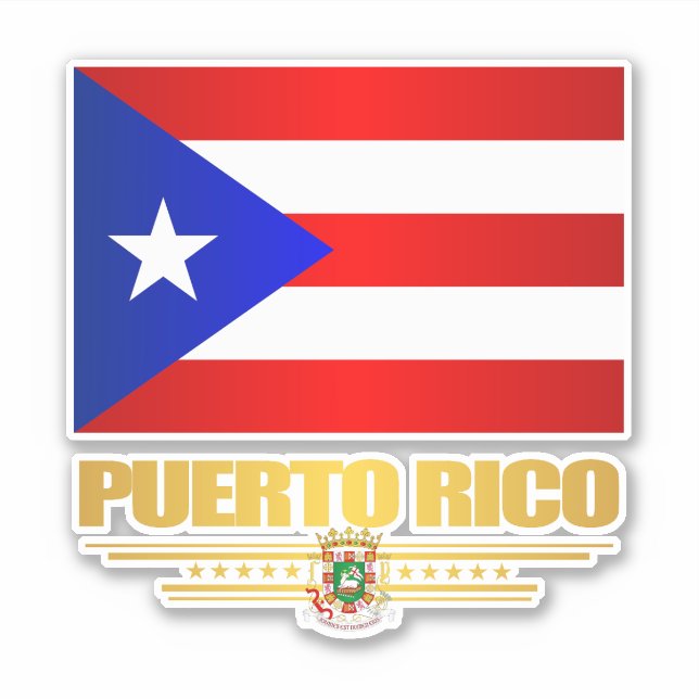Pegatina Bandera de Puerto Rico (Anverso)