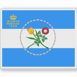 Pegatina Bandera de Queens, Nueva York, EE. UU.