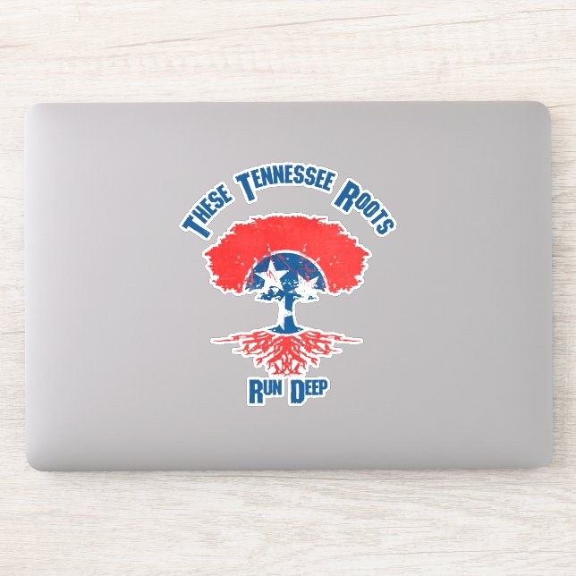 Pegatina Bandera de raíces de Tennessee Árbol Vinyl Decal (Ordenador)