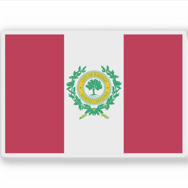 Pegatina Bandera de Raleigh, Carolina del Norte (Anverso)