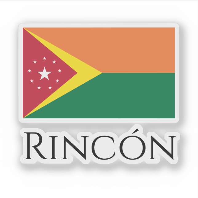 Pegatina Bandera de Rincón, Puerto Rico (Anverso)