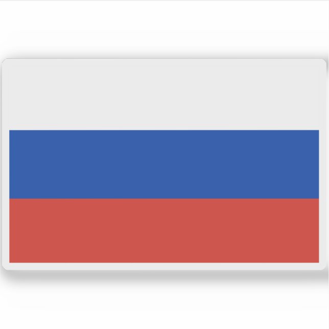 Pegatina Bandera de Rusia (Federación de Rusia) (Anverso)
