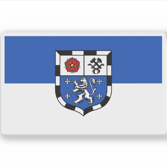 Pegatina Bandera de Saarbrücken, Alemania (Anverso)