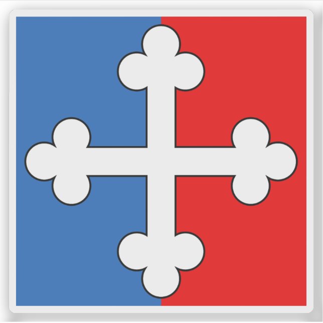 Pegatina Bandera de Saint-Maurice, Suiza (Anverso)