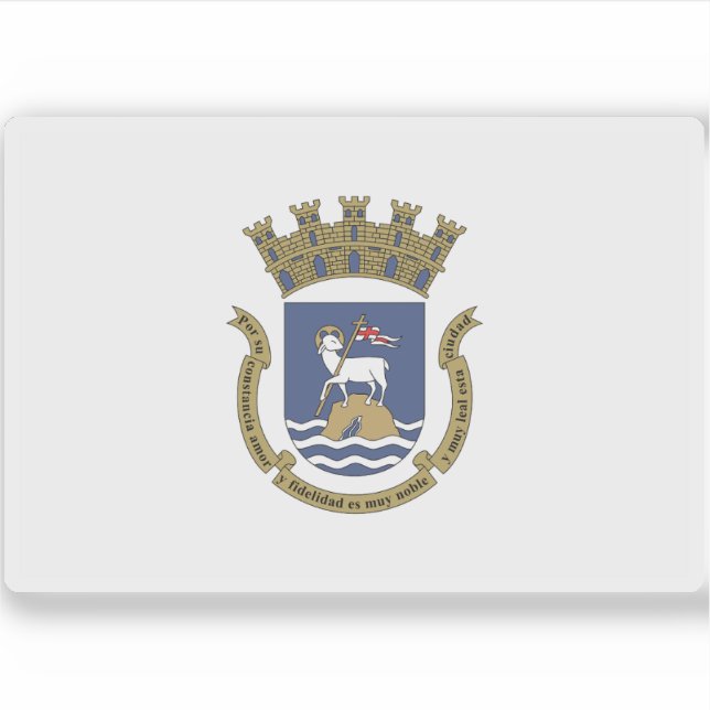 Pegatina Bandera de San Juan, Puerto Rico (Anverso)