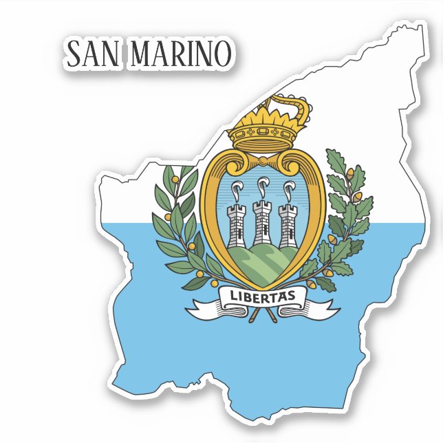 Pegatina Bandera de San Marino (Anverso)