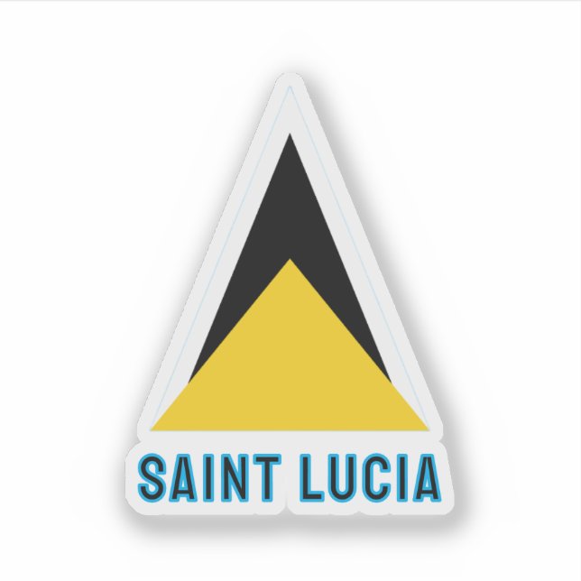 Pegatina Bandera de Santa Lucía (Anverso)