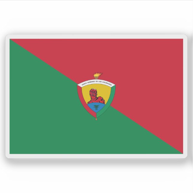 Pegatina Bandera de Santo Domingo, Ecuador (Anverso)