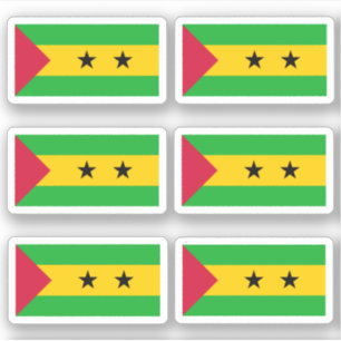 Pegatina Bandera de Santo Tomé y Príncipe - un palo de cole