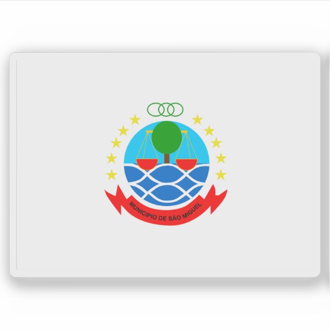 Pegatina Bandera de São Miguel, Cabo Verde (Cabo Verde) (Anverso)