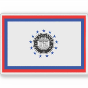 Pegatina Bandera de Savannah, Georgia