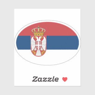 Pegatina Bandera de Serbia Oval