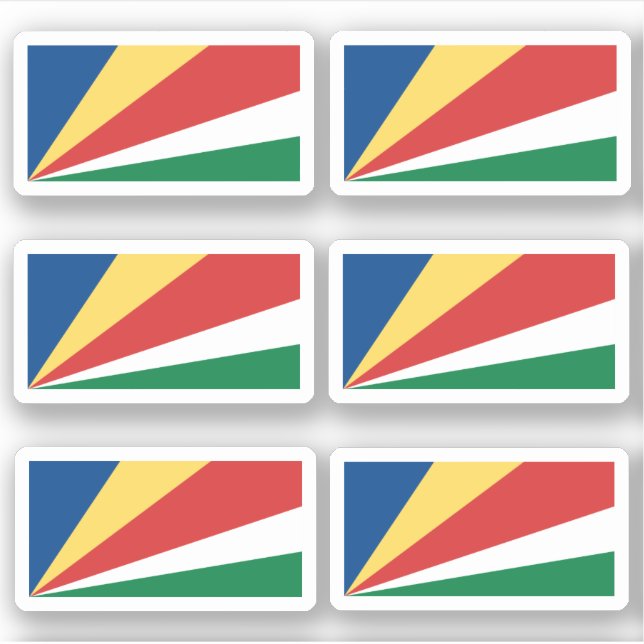 Pegatina Bandera de Seychelles - una colección (Anverso)