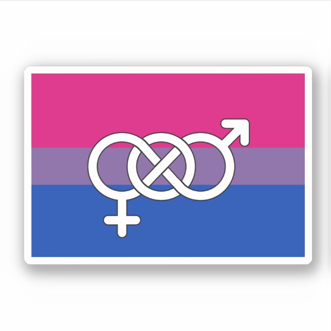 Pegatina Bandera de símbolo del orgullo bisexual (Anverso)