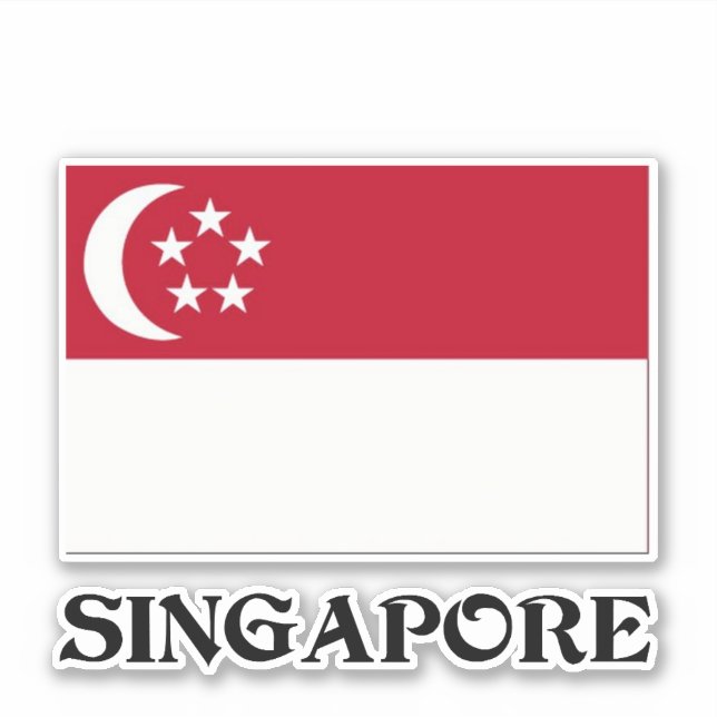Pegatina Bandera de Singapur (Anverso)