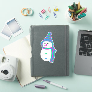 Pegatina Bandera de Snowman, hombre de nieve, orgullo polis