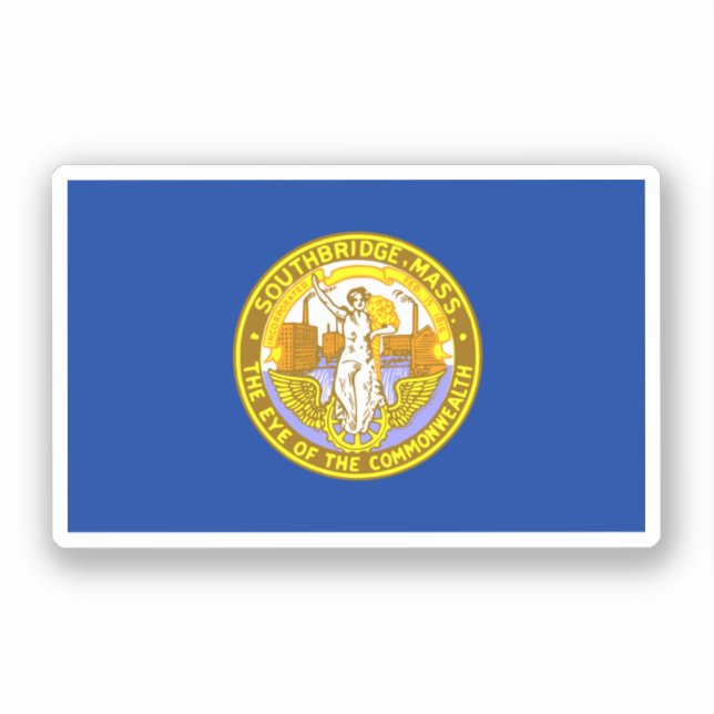 Pegatina Bandera de Southbridge, Massachusetts (Anverso)