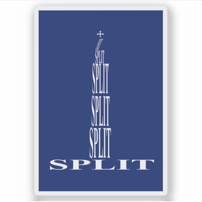 Pegatina Bandera de Split, Croacia (Anverso)