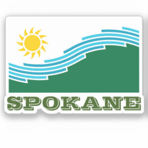 Pegatina Bandera de Spokane, Estado de Washington