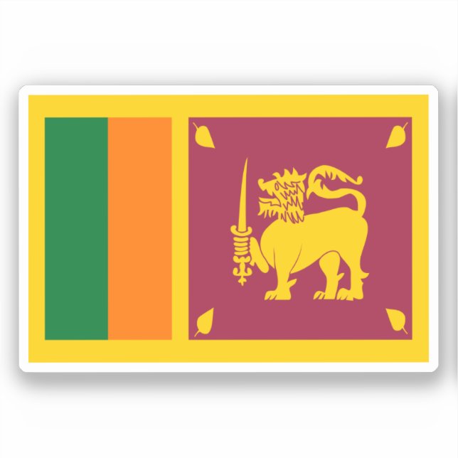 Pegatina Bandera de Sri Lanka (Anverso)