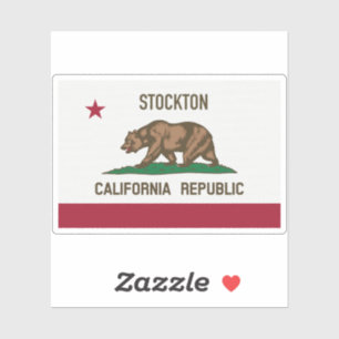 Pegatina Bandera de Stockton CA
